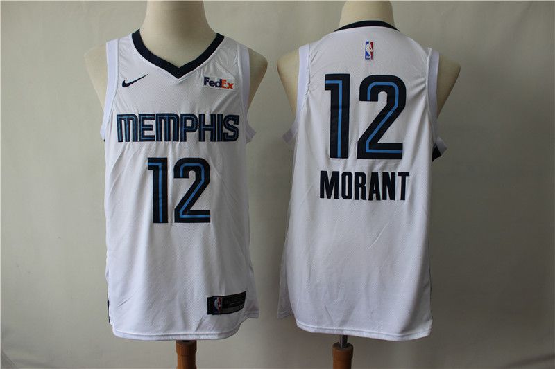 Men Memphis Grizzlies 12 Morant White Nike NBA Jerseys